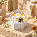 Honey Bee & Daisy Beeswax Candle – Honey Milk & Vanilla Scent
