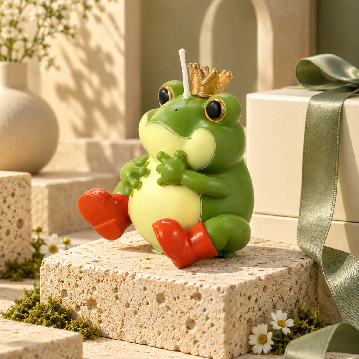 Cute Frog-Shaped Soy Candle – Forest Meadow Scent