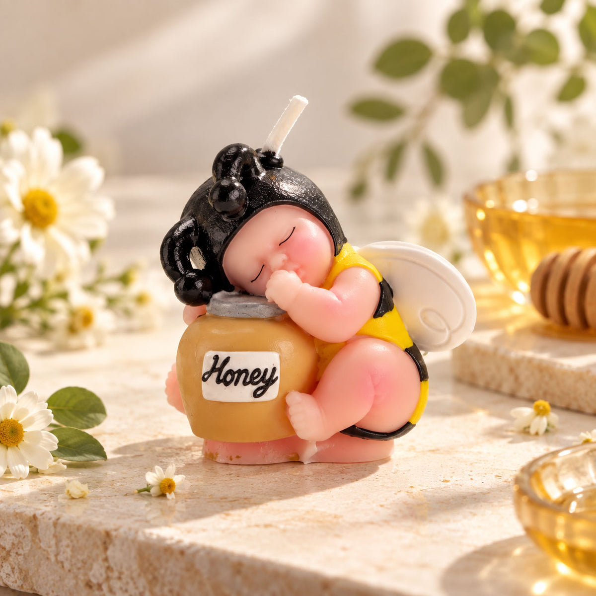 Baby Bee Cake Topper Candle – “What Will It Bee?” Baby Shower Decoration