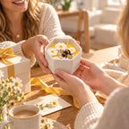 Honey Bee & Daisy Beeswax Candle – Honey Milk & Vanilla Scent