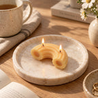 Macaroni-Shaped Candle – Vanilla-Scented Soy Wax with Double Wicks