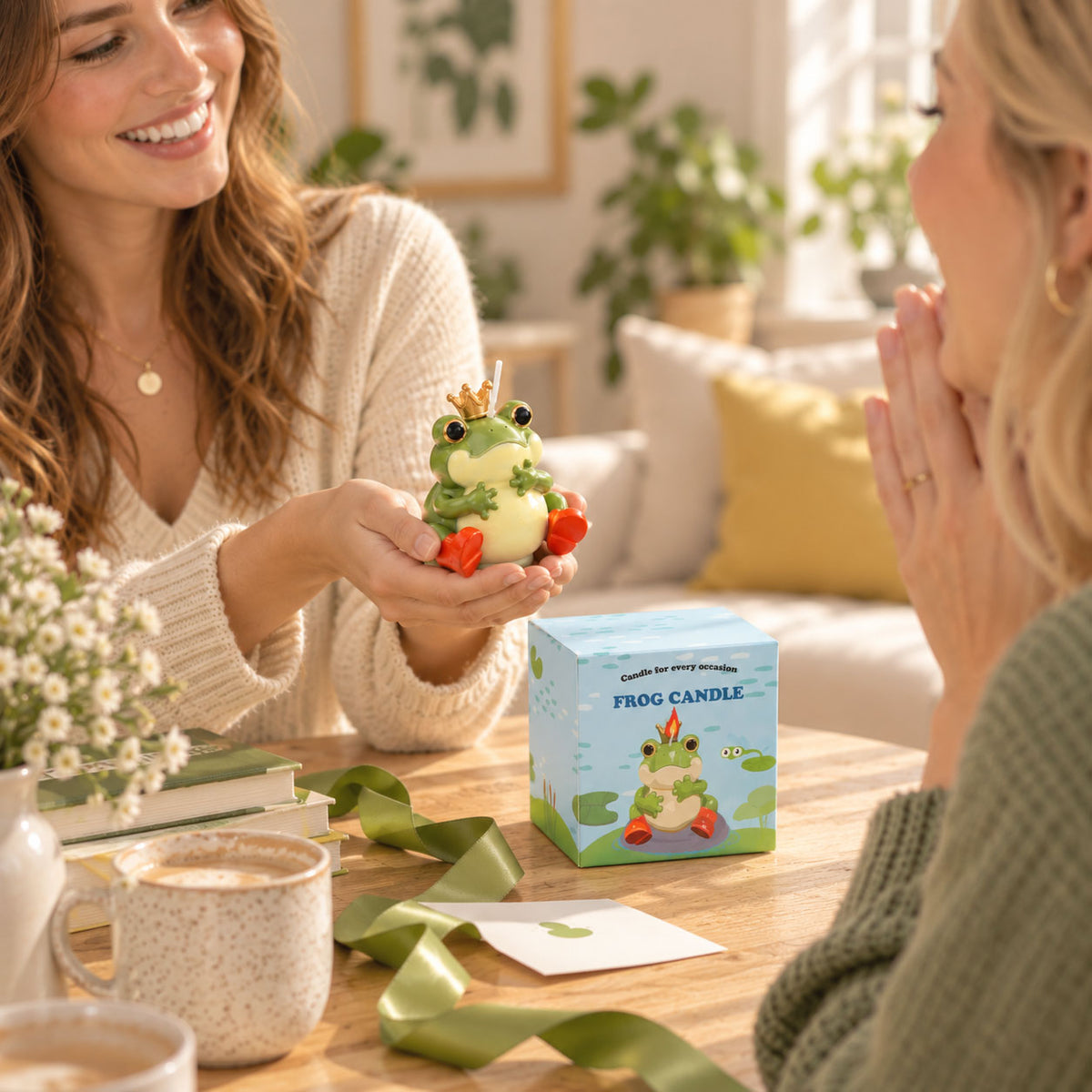 Cute Frog-Shaped Soy Candle – Forest Meadow Scent