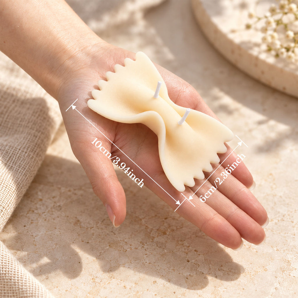 Farfalle Bow-Tie Pasta Candle – Vanilla-Scented Soy Wax Gift