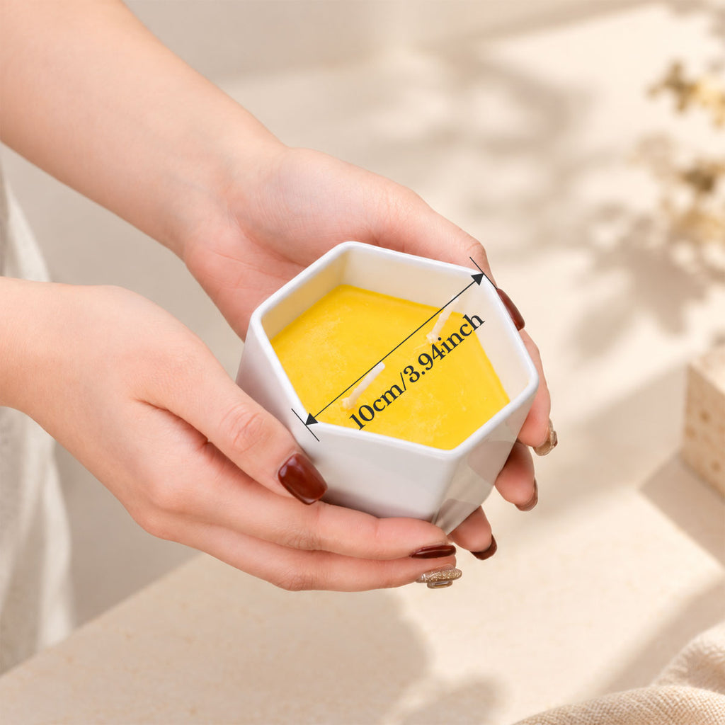 Honey Bee & Daisy Beeswax Candle – Honey Milk & Vanilla Scent
