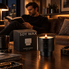 Teakwood & Tobacco Soy Candle with Crackling Wood Wick
