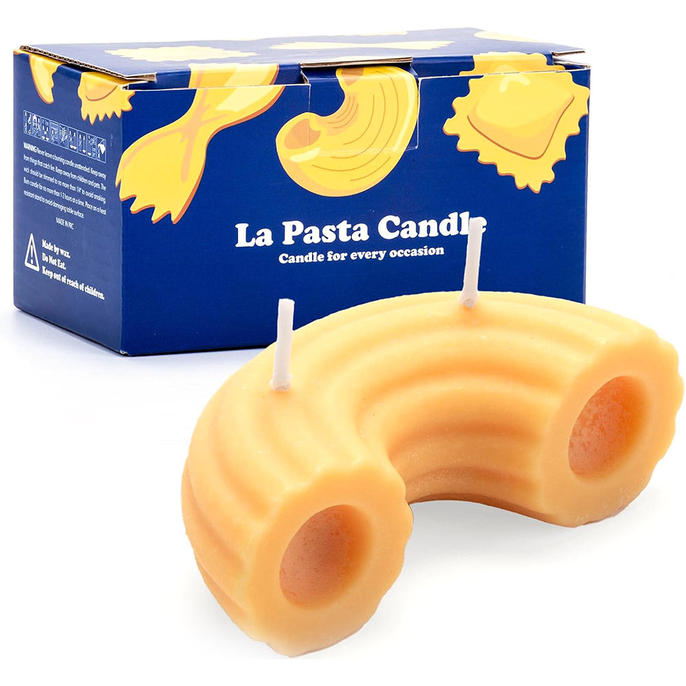 4.8 oz Vanilla Scented Macaroni Pasta Candle - Natural Soy Wax
