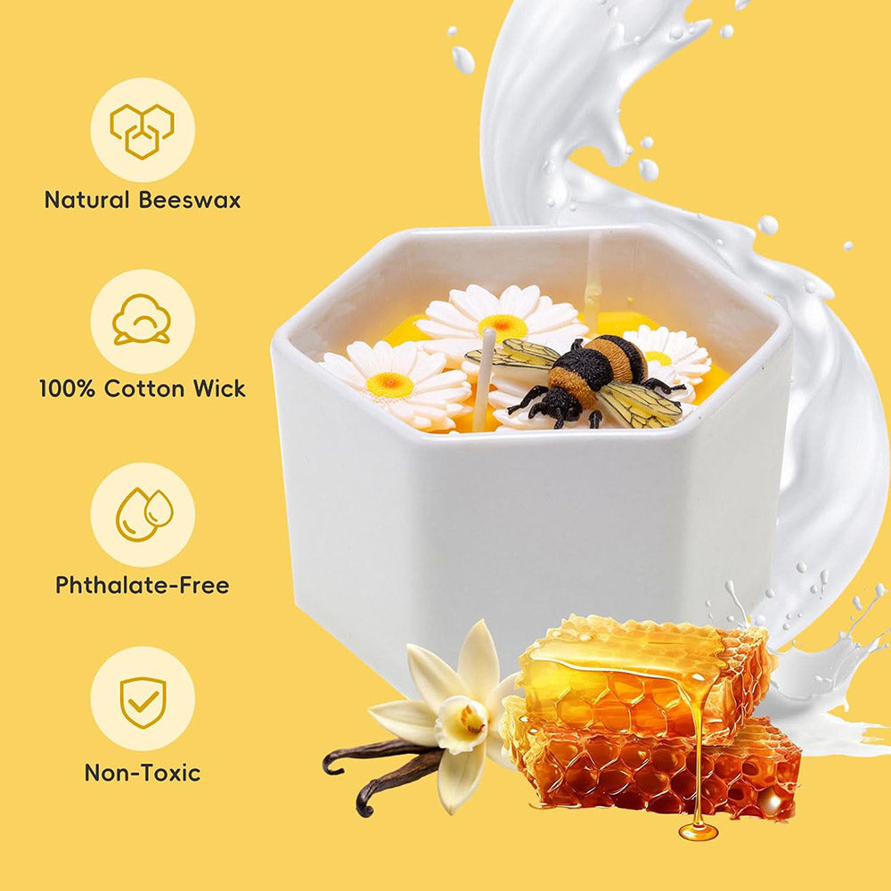 5.6 oz Honey Scented Candle - Natural Beeswax Candle