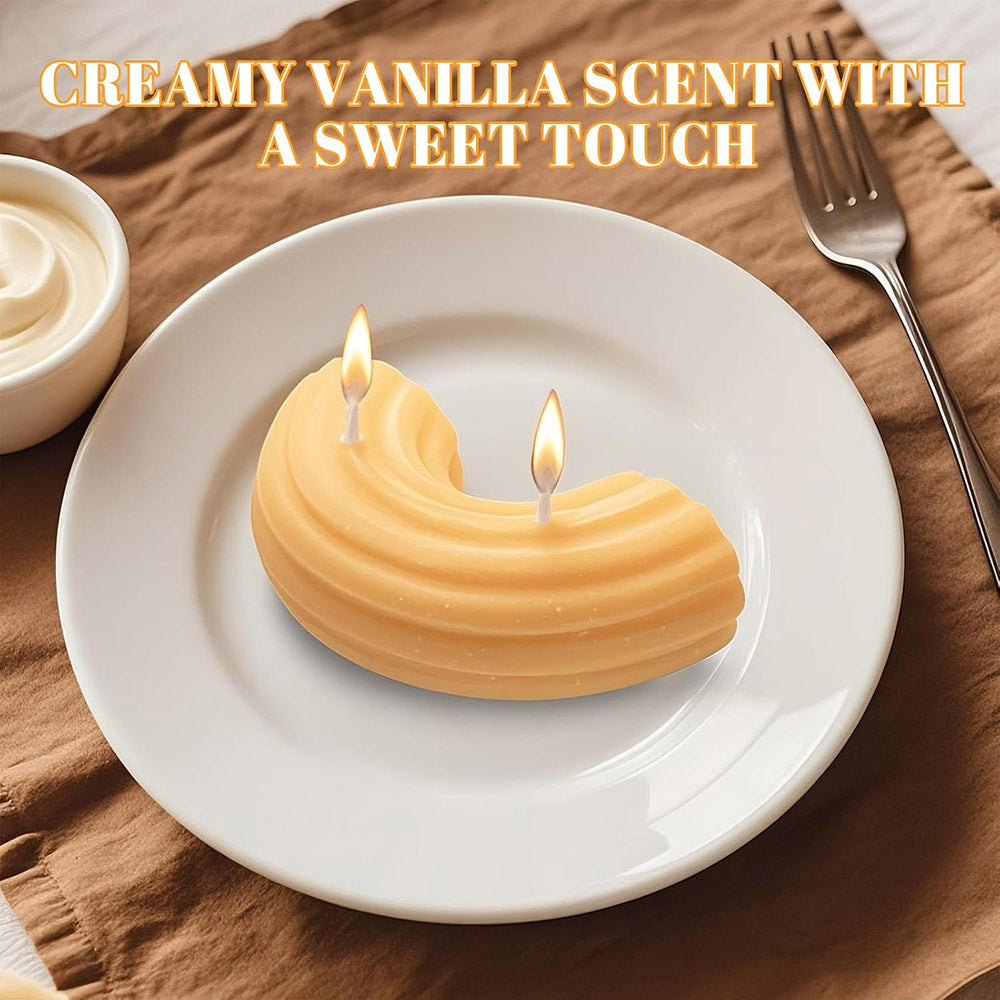 4.8 oz Vanilla Scented Macaroni Pasta Candle - Natural Soy Wax