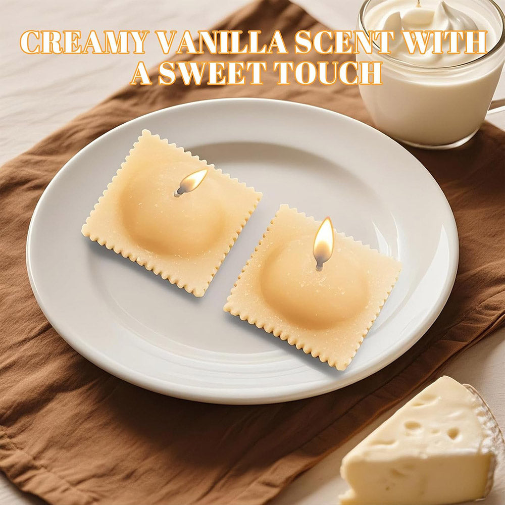 2.08 oz Vanilla Scented Ravioli Pasta Candles – Natural Soy Wax