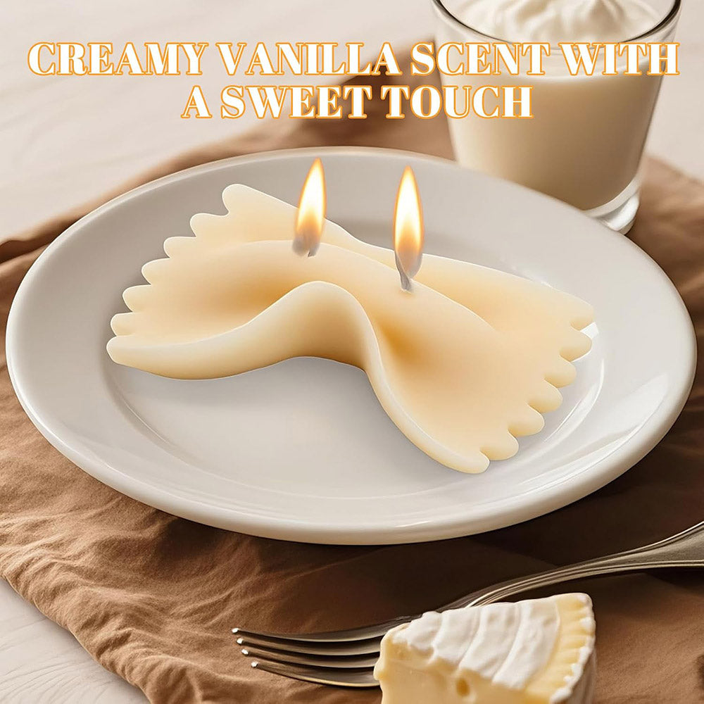 3.42 oz Vanilla Scented Farfalle Pasta Candle – Natural Soy Wax