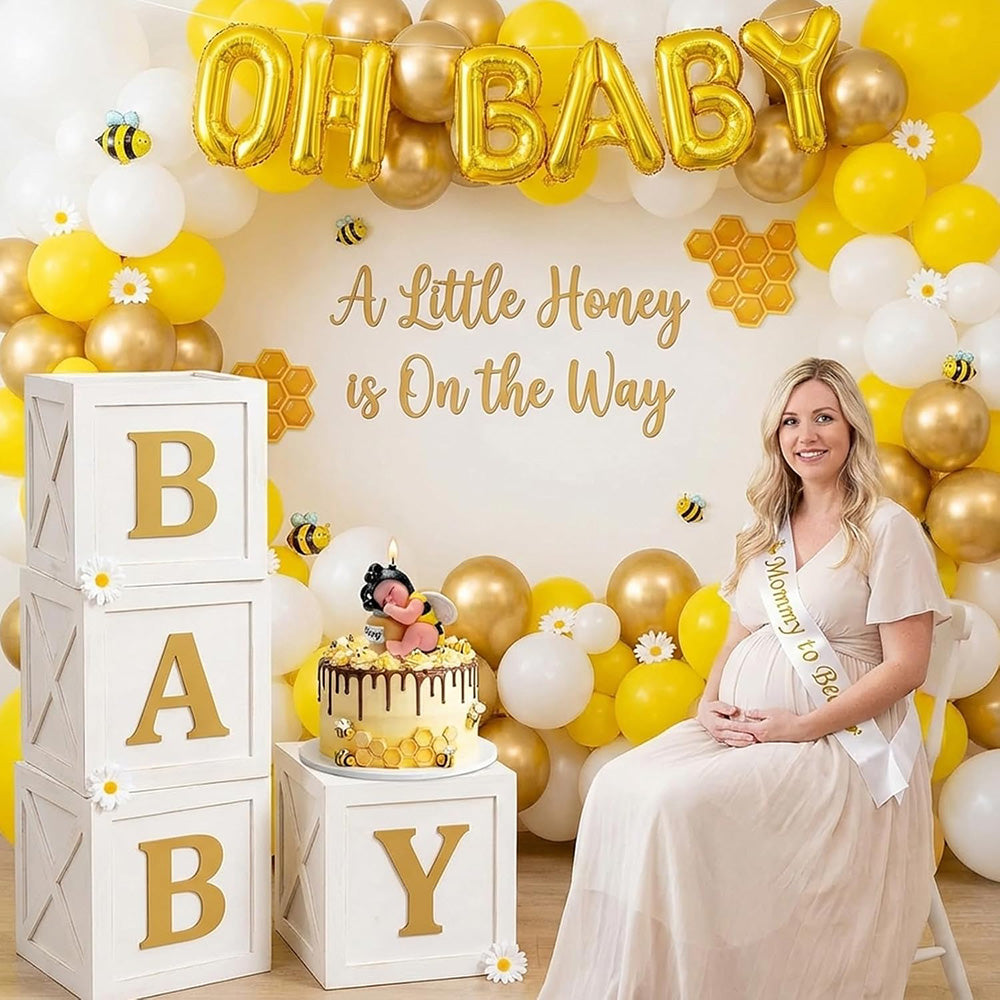 2.3 oz Bee Baby Shower Cake Topper Candle - Burn Clean & Smokeless
