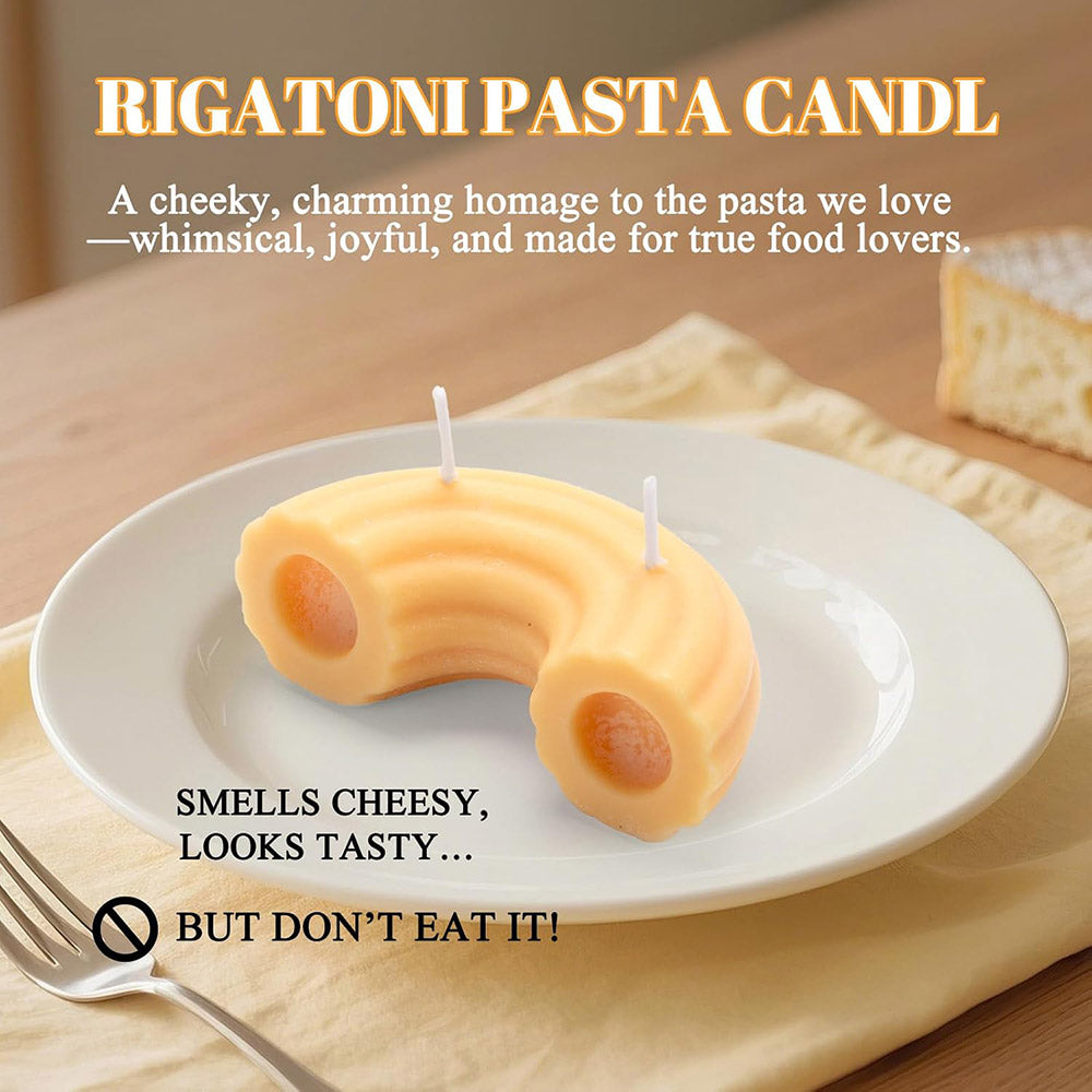 4.8 oz Vanilla Scented Macaroni Pasta Candle - Natural Soy Wax