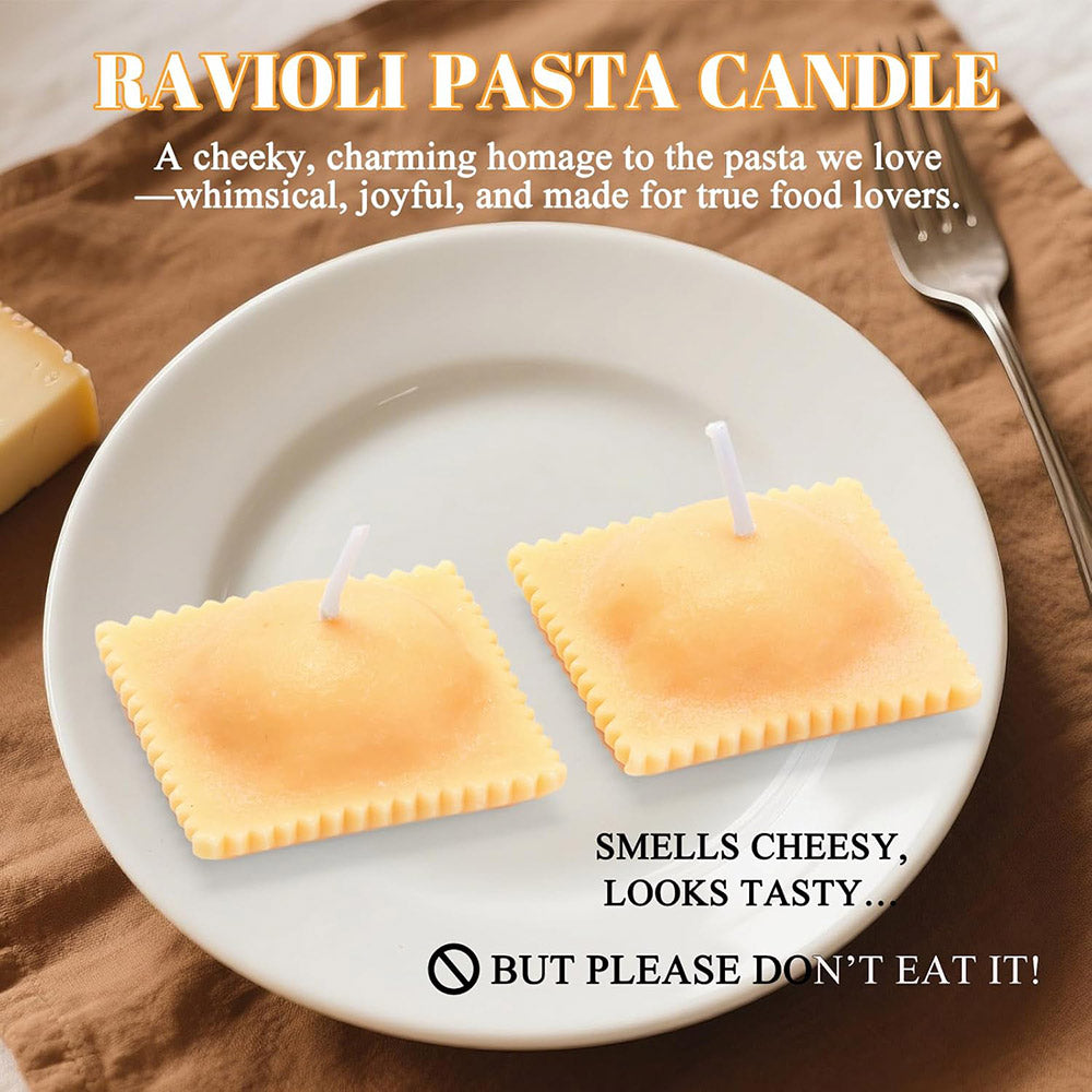 2.08 oz Vanilla Scented Ravioli Pasta Candles – Natural Soy Wax