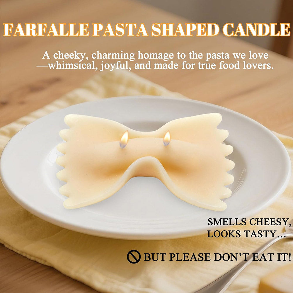 3.42 oz Vanilla Scented Farfalle Pasta Candle – Natural Soy Wax