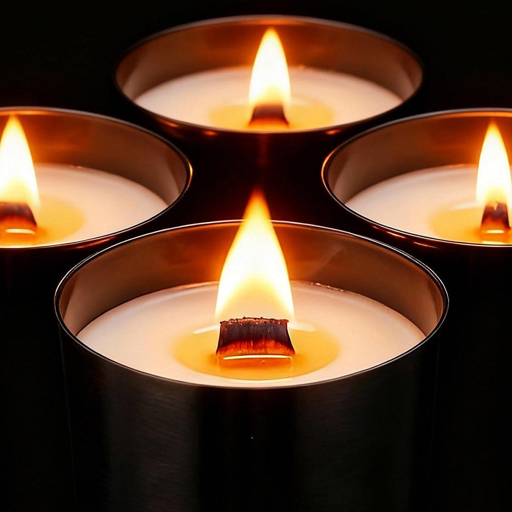 10.5 oz Teakwood & Tobacco Scented Candle - Crackling Wood Wick