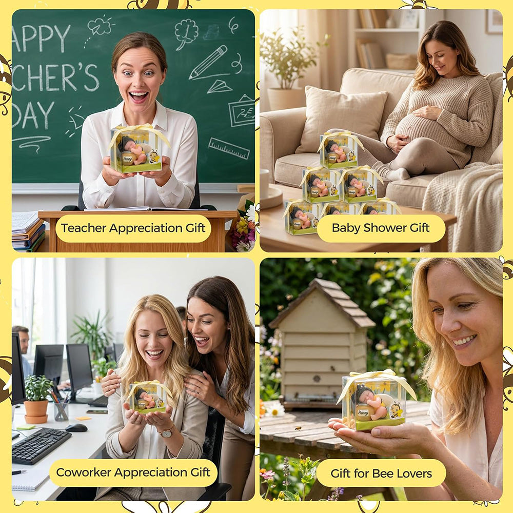 2.3 oz Bee Baby Shower Cake Topper Candle - Burn Clean & Smokeless