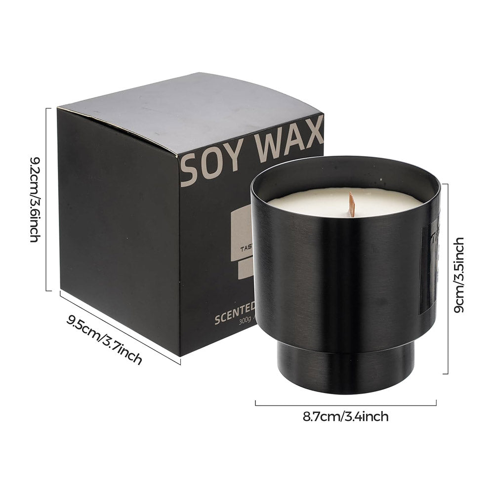 10.5 oz Teakwood & Tobacco Scented Candle - Crackling Wood Wick