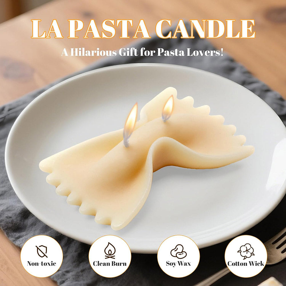 3.42 oz Vanilla Scented Farfalle Pasta Candle – Natural Soy Wax