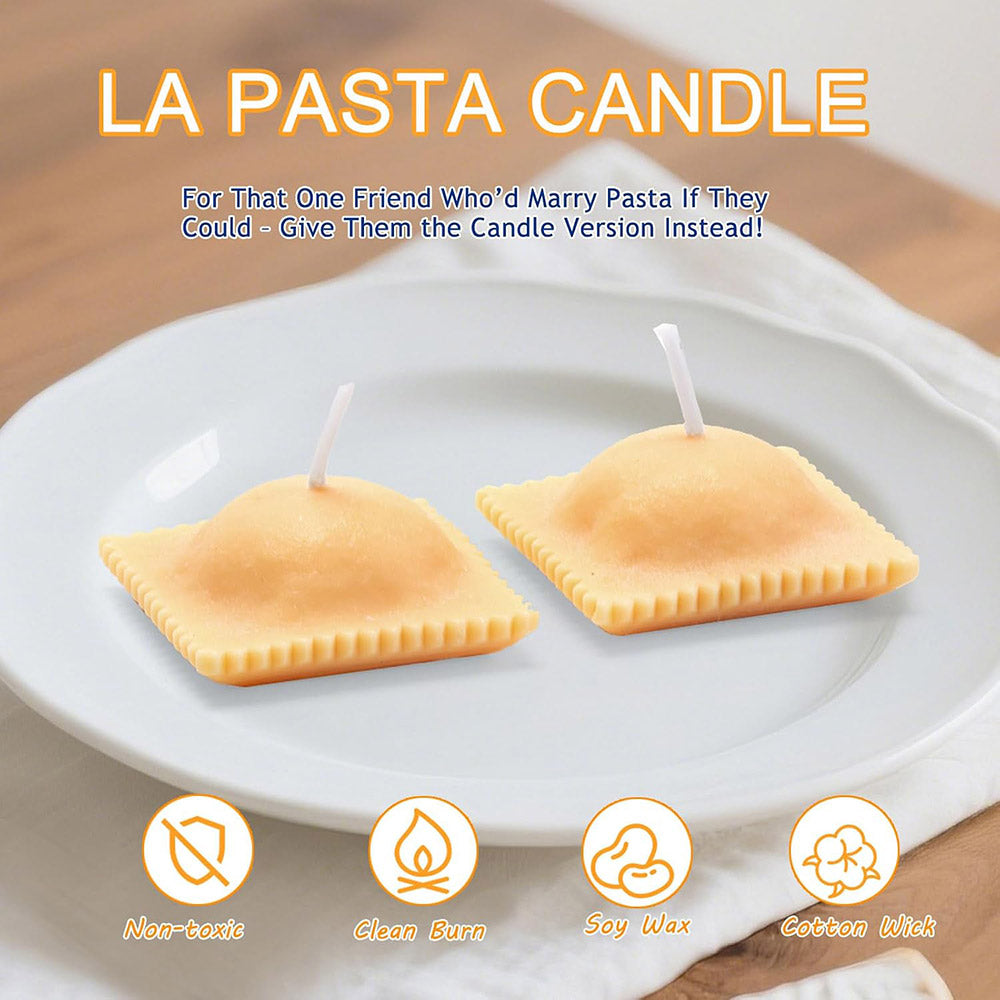 2.08 oz Vanilla Scented Ravioli Pasta Candles – Natural Soy Wax