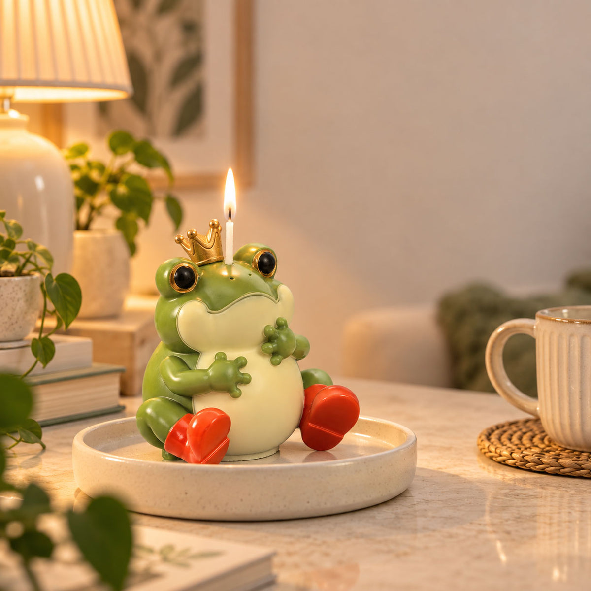 Cute Frog-Shaped Soy Candle – Forest Meadow Scent