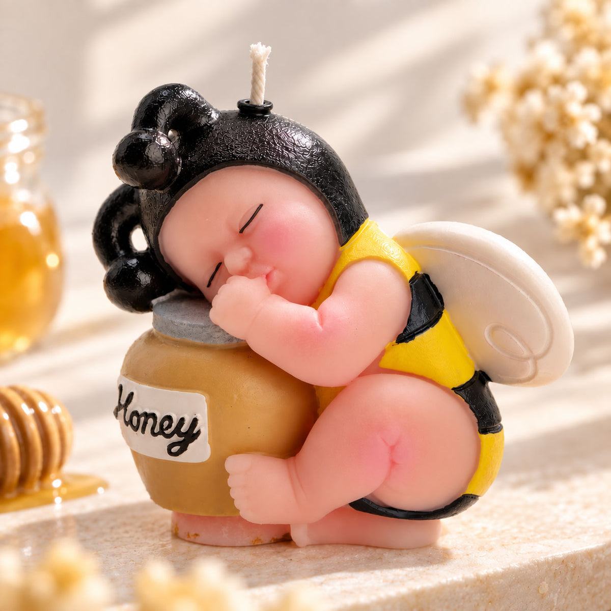Baby Bee Cake Topper Candle – “What Will It Bee?” Baby Shower Decoration